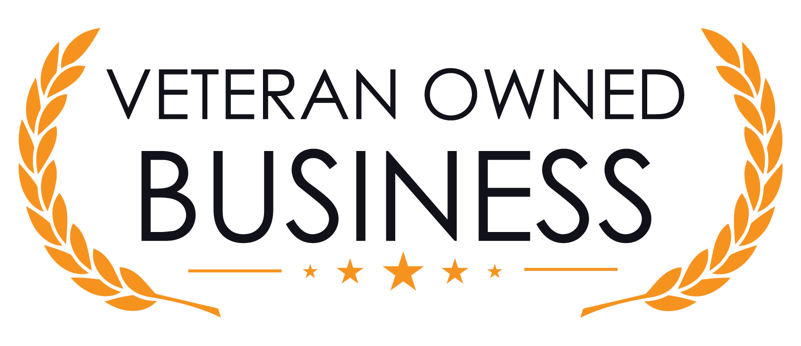 Veteran Owned Business Badge Orange and black Veteran Owned Business logo